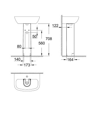Пьедестал, Grohe Керамика Bau 39425000