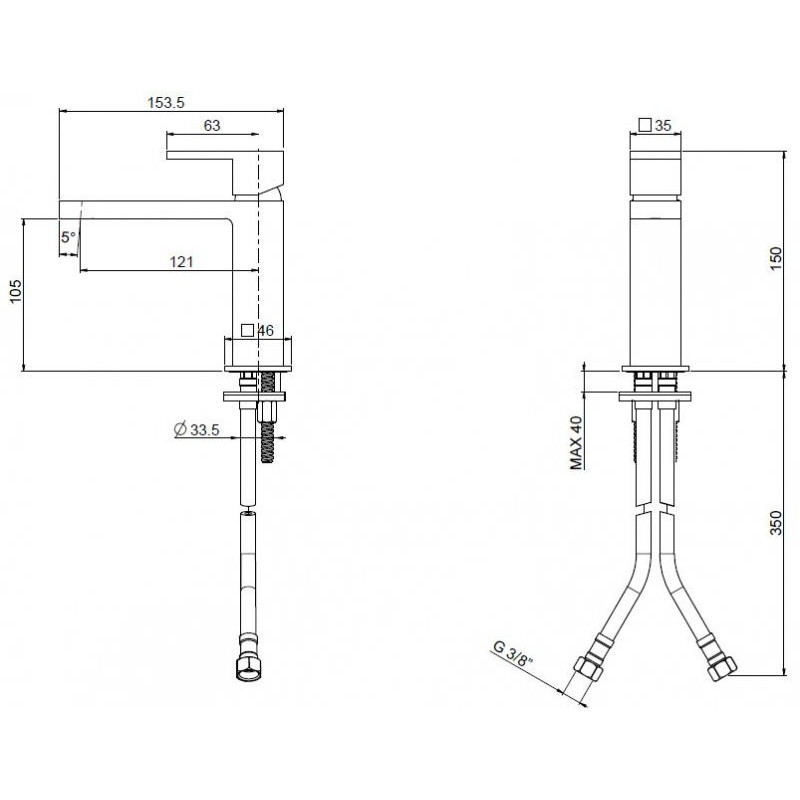 Смеситель для раковины Cezares UNIKA-LSM1-01-W0 хром