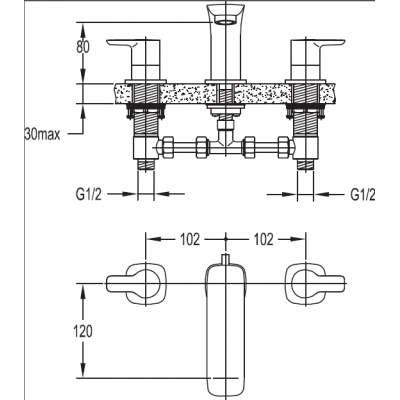 Смеситель для раковины хром, TESORO-BLS-01, Cezares