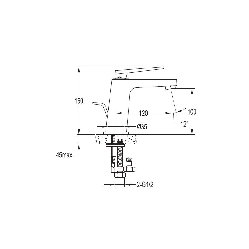 Смеситель для раковины хром, BADEN-F-LS-01-W0, Cezares