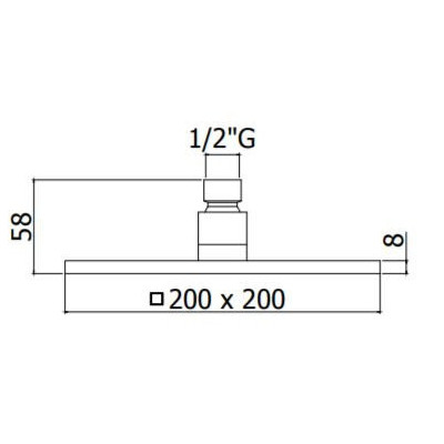 Верхний душ 20 см черный, CZR-SP31-NOP, Cezares