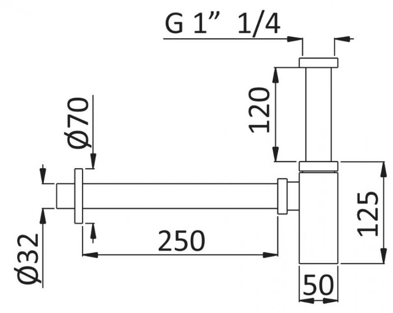 Сифон для раковины белый, CZR-B-SMQ-BIO, Cezares