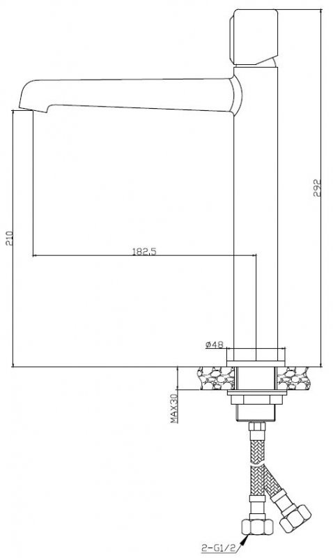 Смеситель для накладной раковины хром, UNO-LMC-CRM, Belbagno