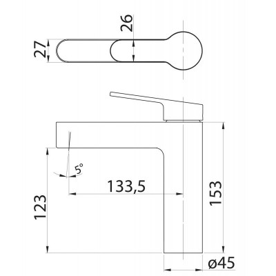 Смеситель для раковины хром, DEL-LVM-IN, Belbagno