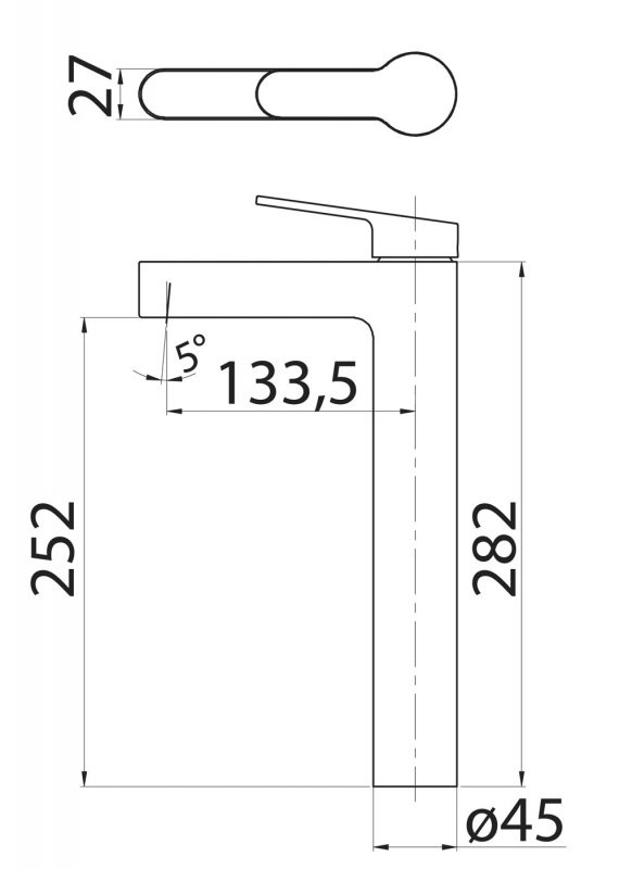 Смеситель для раковины хром, DEL-LMC-IN, Belbagno