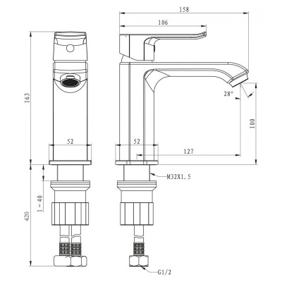 Смеситель для раковины хром, DIS-LVM-CRM, Belbagno