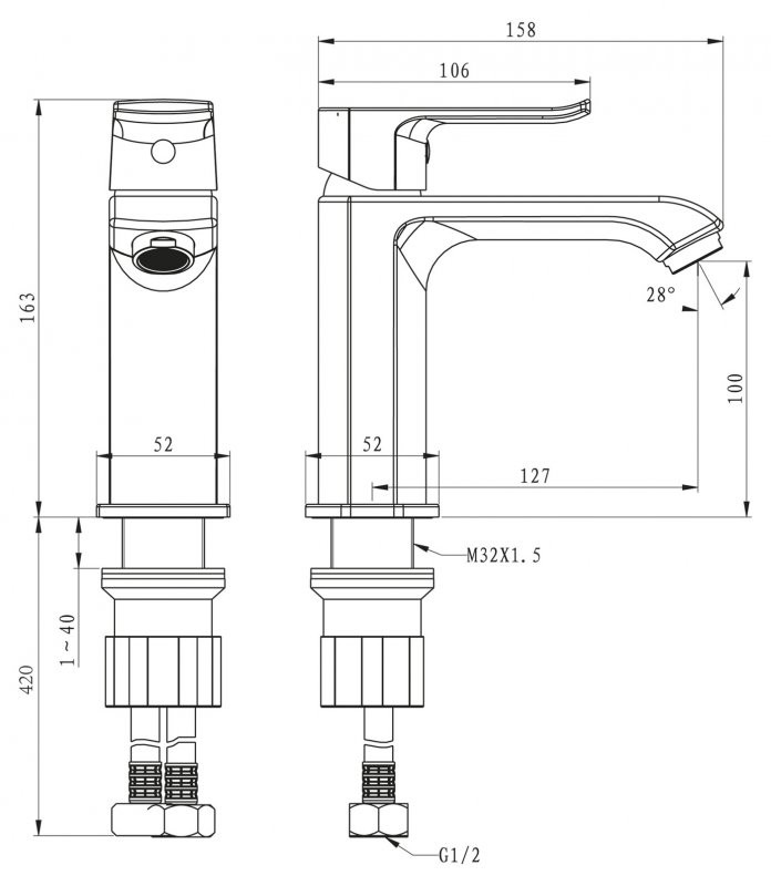 Смеситель для раковины хром, DIS-LVM-CRM, Belbagno