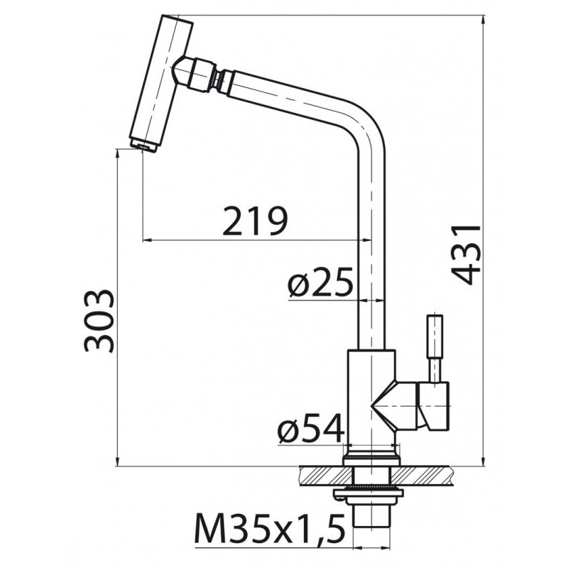 Смеситель для кухни матовый хром, Belbagno, BB-LAM16-IN