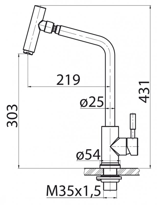 Смеситель для кухни матовый хром, Belbagno, BB-LAM16-IN