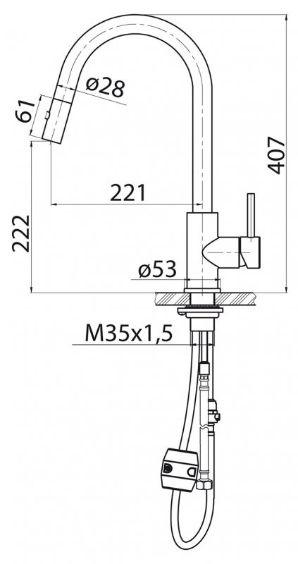 Смеситель для кухни матовый хром, Belbagno, BB-LAM31B-IN