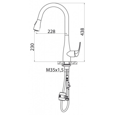 Смеситель для кухни матовый хром, Belbagno, BB-LAM28-IN