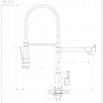 Смеситель для кухни матовый хром, Belbagno, BB-LAM50-IN