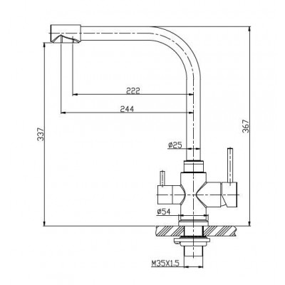 Смеситель для кухни матовый хром, Belbagno, BB-LAM15-IN