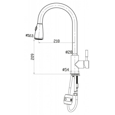 Смеситель для кухни матовый хром, Belbagno, BB-LAM31-IN