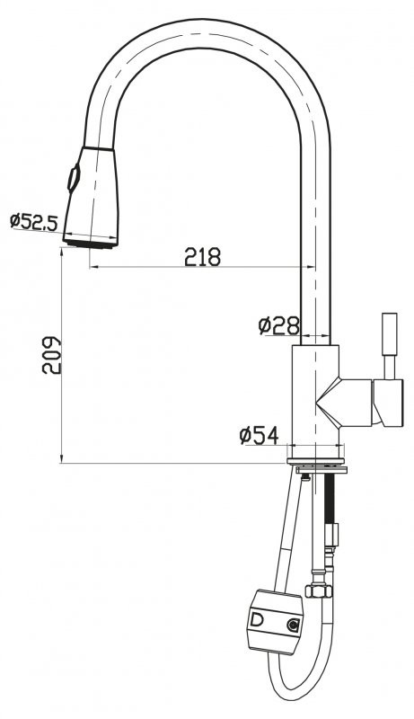 Смеситель для кухни матовый хром, Belbagno, BB-LAM31-IN