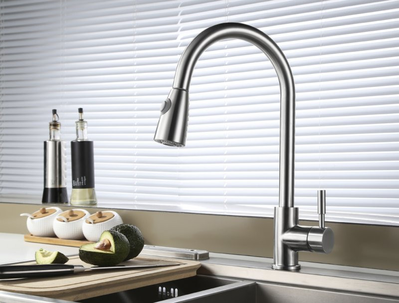 Смеситель для кухни матовый хром, Belbagno, BB-LAM31-IN
