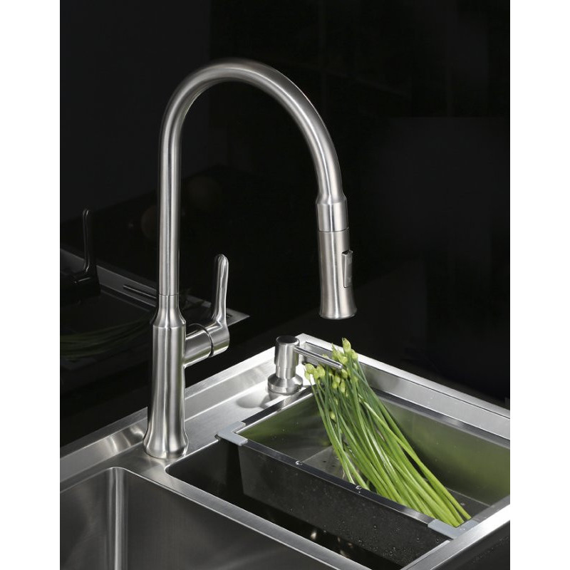Смеситель для кухни матовый хром, Belbagno, BB-LAM38-IN