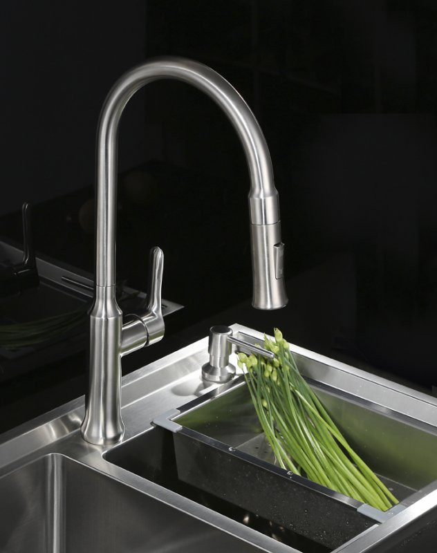 Смеситель для кухни матовый хром, Belbagno, BB-LAM38-IN