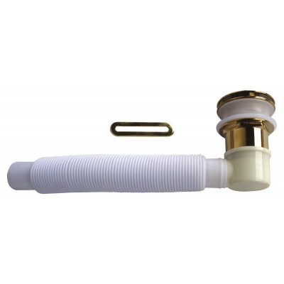 Слив-перелив для ванны с гидрозатвором золото, Belbagno, BB39-OVF-ORO