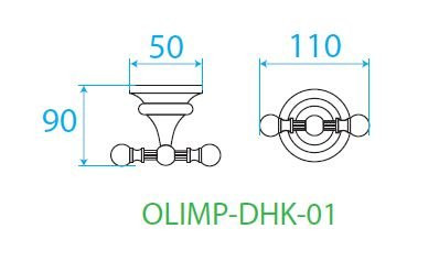 Крючок двойной золото, OLIMP, Cezares, OLIMP-DHK-03/24