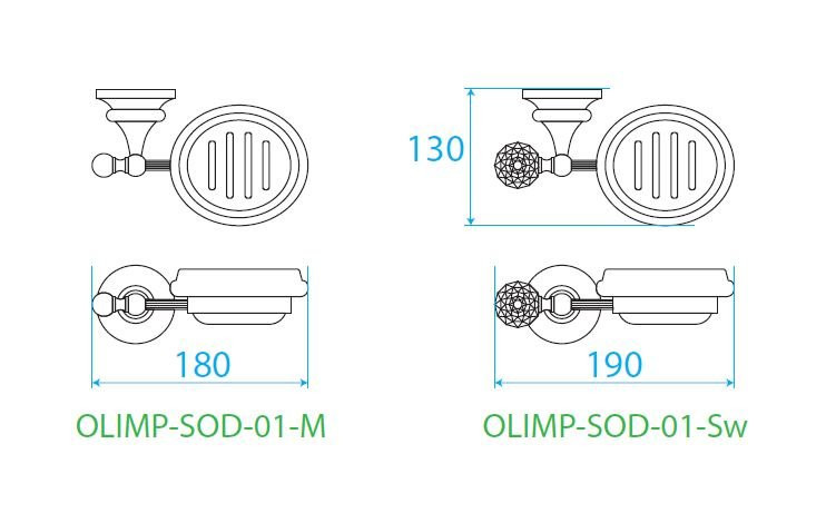 Мыльница подвесная хром, OLIMP, Cezares, OLIMP-SOD-01-M