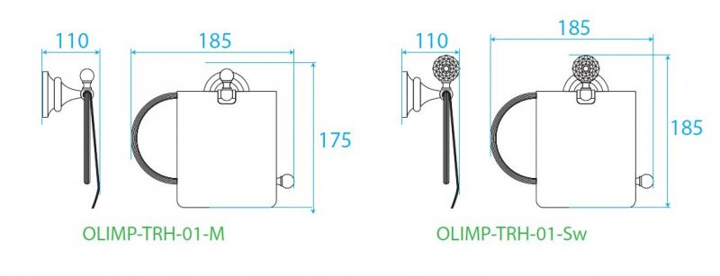 Держатель для туалетной бумаги золото, OLIMP, Cezares, OLIMP-TRH-03/24-Sw