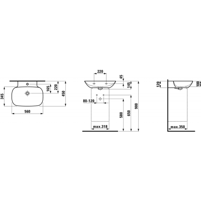 Раковина Laufen Ino накладная 56х45 см 810302