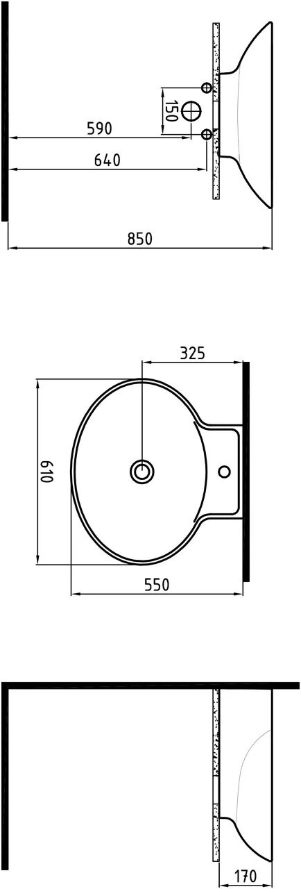 Раковина на столешницу Bien Harmony 61х55 см