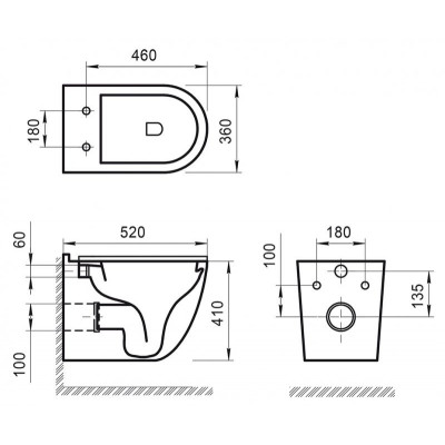 Биде подвесное, SENSO-R, Belbagno, BB017BH