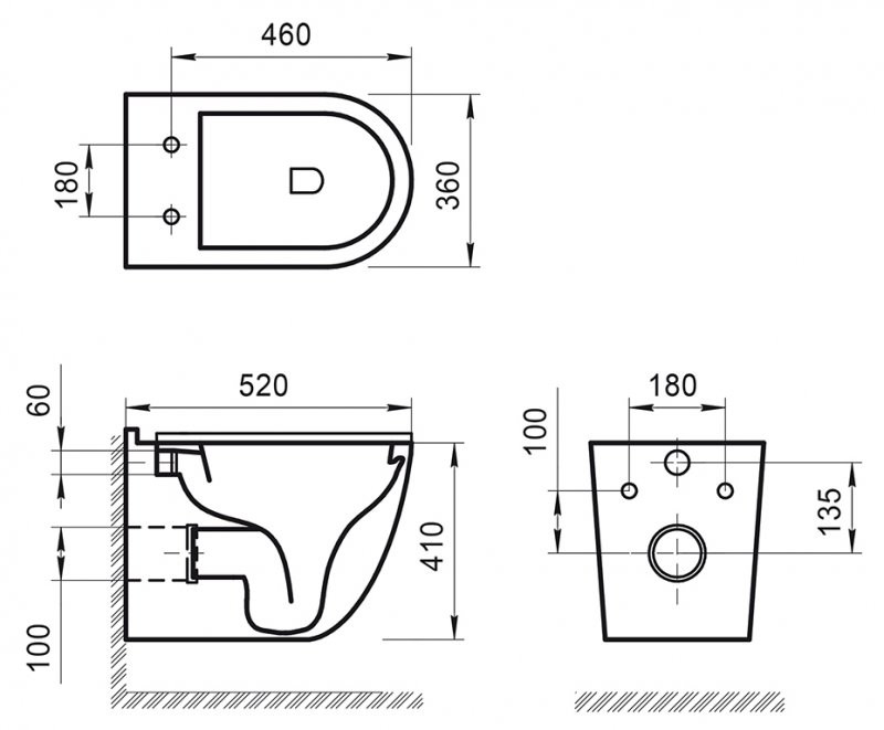 Биде подвесное, SENSO-R, Belbagno, BB017BH