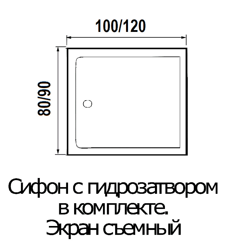 Душевая кабина 100x80 River TANA с крышей, прямоугольная