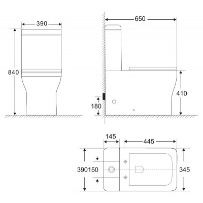 Чаша унитаза-компакта безободкового, ROMANO, Belbagno, BB248CPR-P