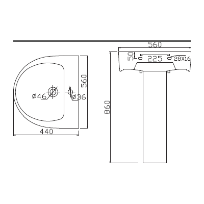 Пьедестал для раковины, FLAY, Belbagno, BB0102P