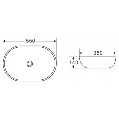 Раковина накладная 550x350x140 мм, Belbagno, BB1048