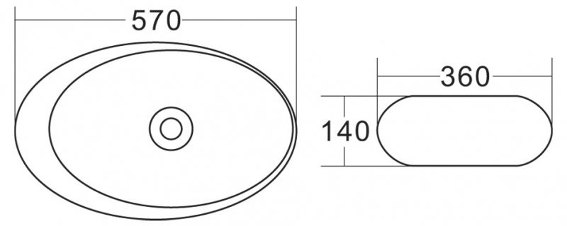 Раковина накладная 570x360x140 мм, Belbagno, BB1396