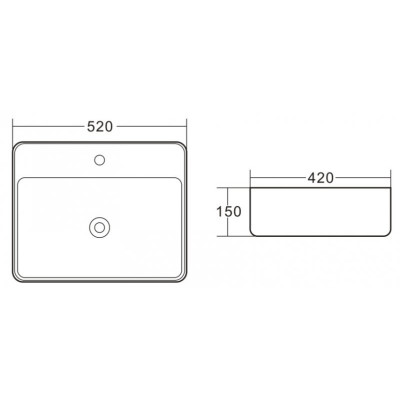 Раковина накладная 520х420х150 мм, Belbagno, BB1367