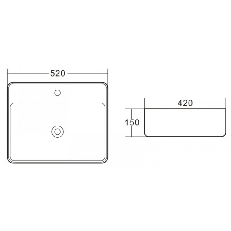 Раковина накладная 520х420х150 мм, Belbagno, BB1367