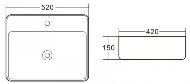 Раковина накладная 520х420х150 мм, Belbagno, BB1367