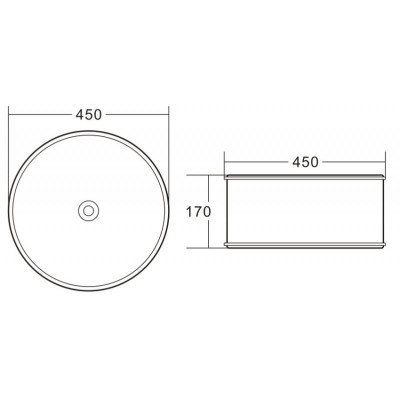 Раковина накладная 450х450х170 мм, Belbagno, BB1383
