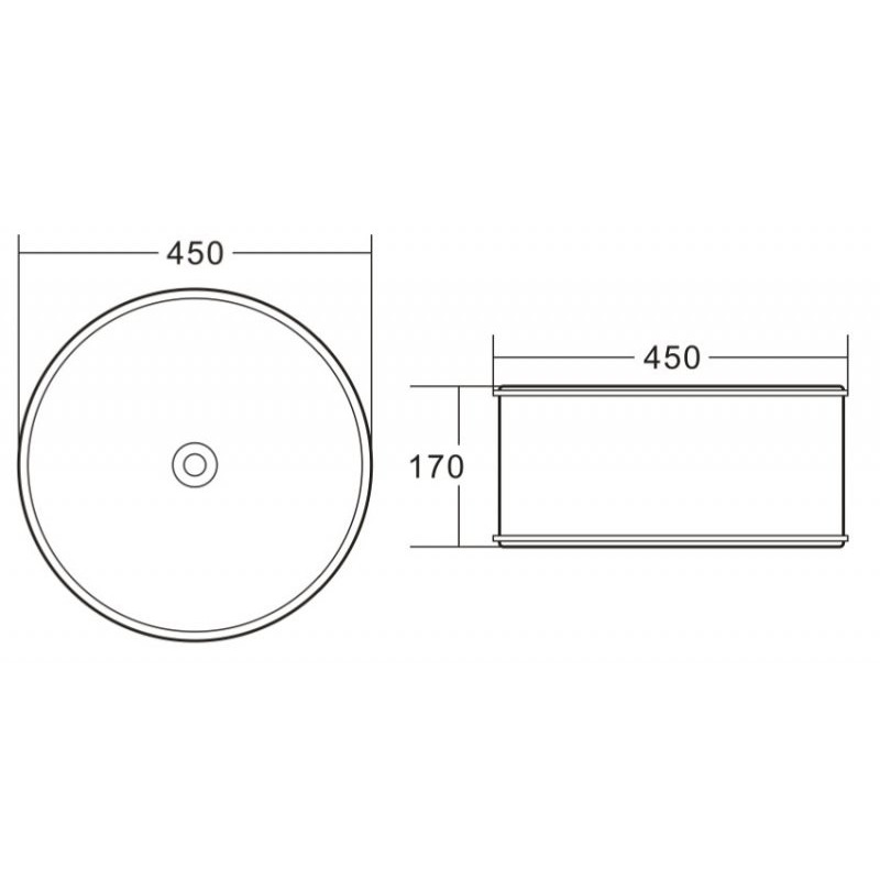 Раковина накладная 450х450х170 мм, Belbagno, BB1383