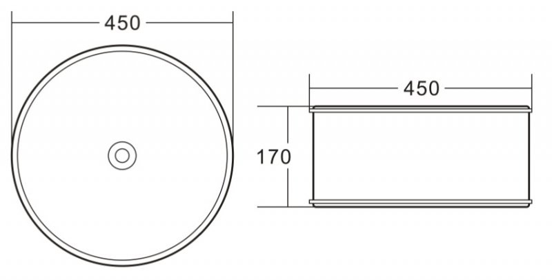 Раковина накладная 450х450х170 мм, Belbagno, BB1383