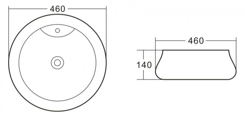 Раковина накладная 460х460х140 мм, Belbagno, BB1398