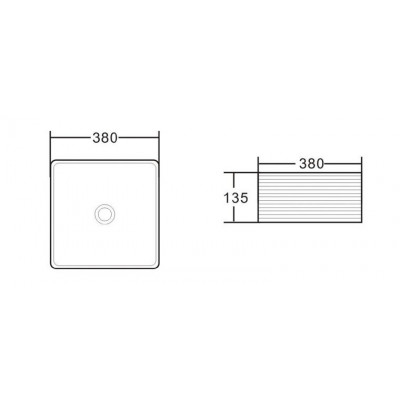 Раковина накладная 380х380х135 мм, Belbagno, BB1407