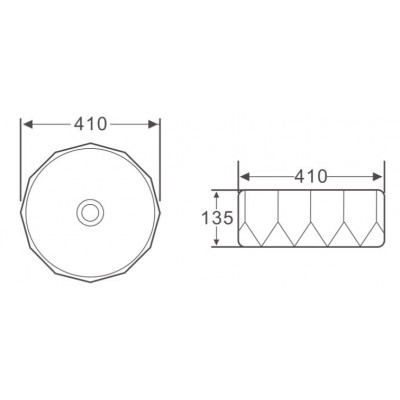 Раковина накладная 410х410х135 мм, Belbagno, BB1409