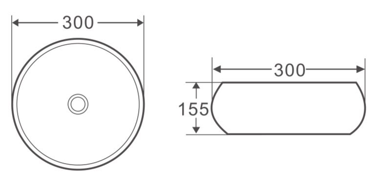 Раковина накладная 300х300х155 мм, Belbagno, BB1114