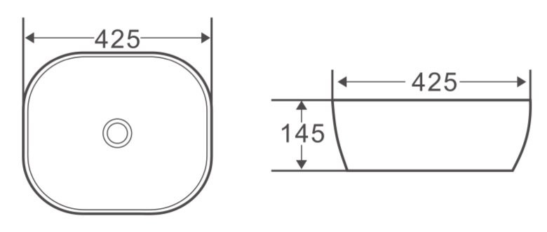 Раковина накладная 425х425х145 мм, Belbagno, BB1301