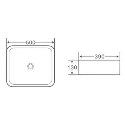 Раковина накладная 500х390х130 мм, Belbagno, BB1304
