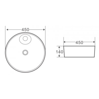 Раковина накладная 450х450х140 мм, Belbagno, BB1306