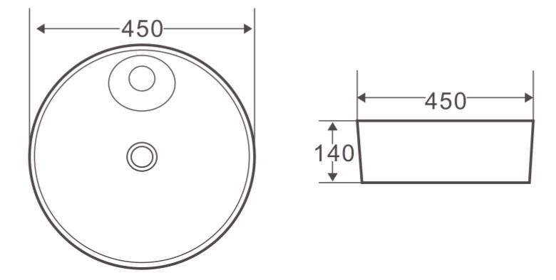 Раковина накладная 450х450х140 мм, Belbagno, BB1306