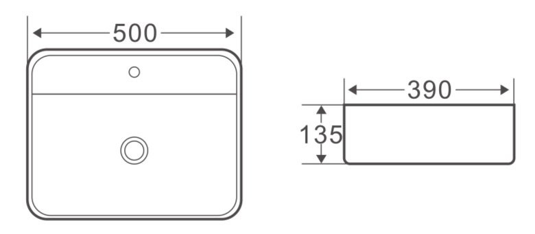 Раковина накладная 500х390х135 мм, Belbagno, BB1321